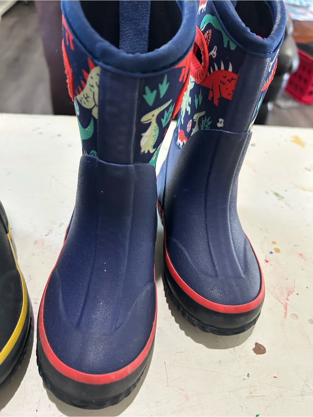 Lone Cone Kids Mud Muck Boots Twins Winter Rain Farm Lot Of 2 Size 8 Dino space - Picture 12 of 12
